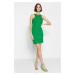 Trendyol Green Halterneck vypasované zrelé flexibilné mini pletené šaty