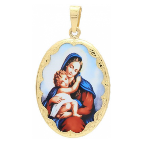 Medailón Dieťa v náručí Matky Božej