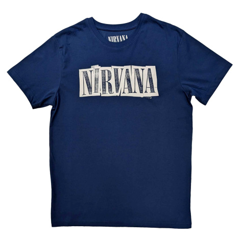 Nirvana tričko Box Logo Modrá