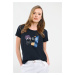 Volcano Woman's T-Shirt T-JOYFULL Navy Blue