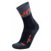 UYN Cyklistické ponožky klasické - LIGHT - čierna/šedá/červená