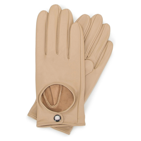 Béžové automobilové rukavice z pravej kože Wittchen