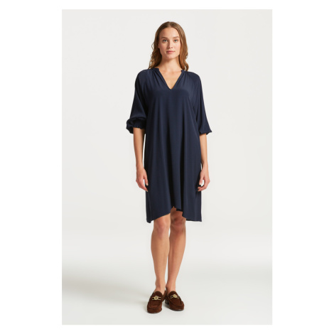 ŠATY GANT V-NECK DRESS EVENING BLUE