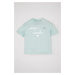 DEFACTO Baby Girl Crew Neck Printed Short Sleeve T-Shirt