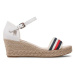 Tommy Hilfiger Espadrilky Mid Wedge Corporate FW0FW07078 Écru