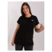 Women's black blouse plus size with short sleeves