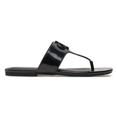 Calvin Klein Jeans Žabky Flat Sandal Slide Toepost Mg Met YW0YW01342 Čierna