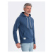 Ombre Men's kangaroo sweatshirt with hood - navy blue