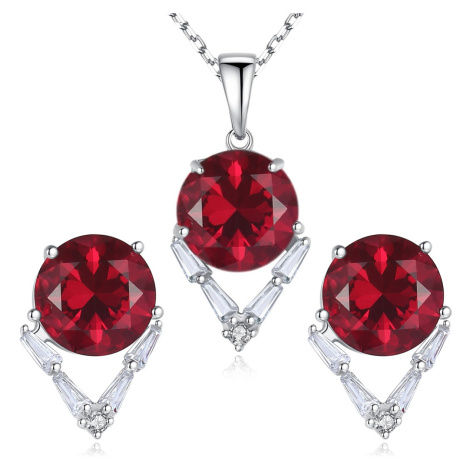 Linda's Jewelry Zvýhodnená sada šperkov Red & Crystal Ag 925/1000 IS095