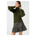 Koton Women Green 100% Cotton Floral Mini Skirt