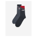 Sada dvoch párov pánskych vzorovaných ponožiek v šedej a tmavomodrej farbe FILA