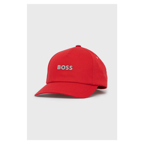 Bavlnená čiapka BOSS Boss Casual červená farba, s nášivkou Hugo Boss