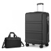 KONO Sada 2 batožín - ABS kufor 96L s cestovnou taškou 20L - čierna