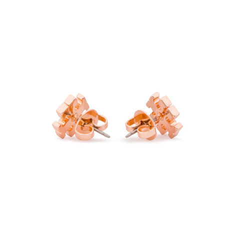 Tory Burch Náušnice Crystal Logo Stud Earring 53423 Ružová