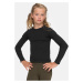 Girls' Long Sleeve Short Rib Black