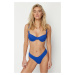 Trendyol Saks V Cut High Leg Brazilian Bikini Bottom