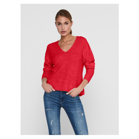 Červený dámsky melírovaný sveter JDY Elanora