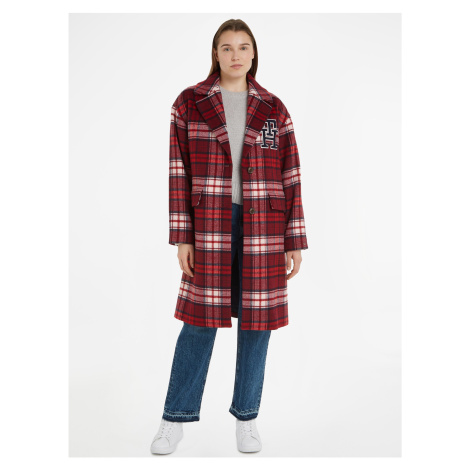 Women's red wool plaid coat Tommy Hilfiger - Women