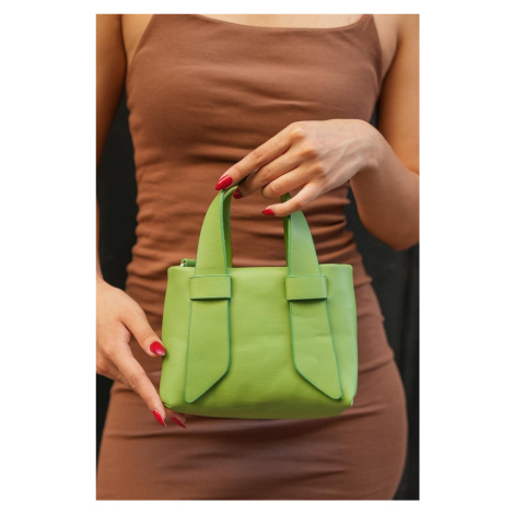 Madamra Green Women's Shoulder Bag with Straps and Double Handles
