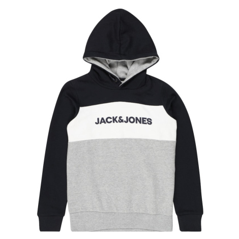 Jack & Jones Junior Mikina  námornícka modrá / sivá melírovaná / biela
