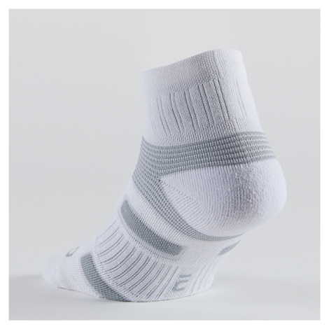 Športové ponožky RS 560 stredne vysoké 3 páry bielo-sivé ARTENGO