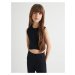 Koton Crop Knit Tank Top Dumbbell Neck Slim Fit Asymmetric Cut