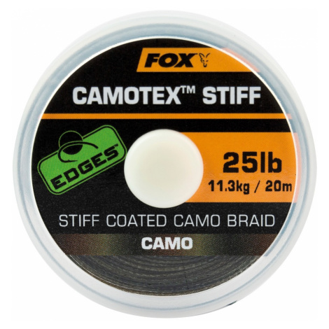 Fox náväzcová šnúrka edges camotex stiff 20 m-priemer 20 lb / nosnosť 9,1 kg