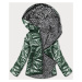 Obojstranná zelená dámska bunda s kapucňou (B9793-10)