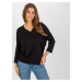 Black lady's blouse with neckline