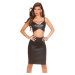 Sexy KouCla crop top leather look black Einheitsgroesse