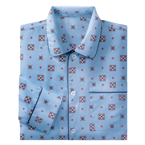Blancheporte Klasické pánske pyžamo s potlačou modrá