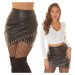 Sexy Koucla leather look miniskirt with studs black