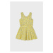 Dievčenské bavlnené šaty Mayoral žltá farba, mini, rovný strih