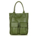 MARCO MAZZINI KHAKI SHOPPER BAG S VRECKAMI S131R