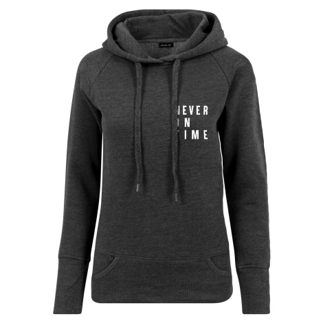 Ladies Never On Time Hoody Coal mister tee