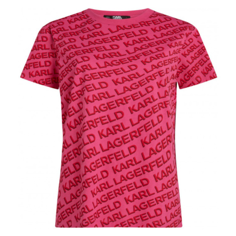 Tričko Karl Lagerfeld Aop Logo T-Shirt Červená