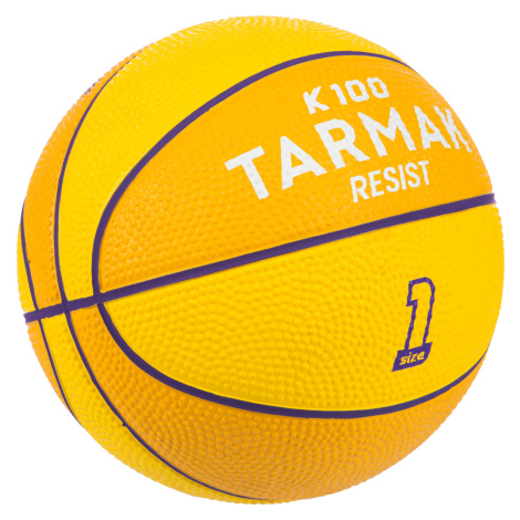 Detská mini basketbalová lopta veľkosti 1 - K100 žltá gumená TARMAK