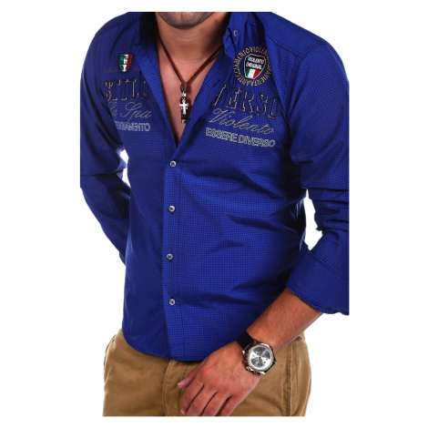 Pánska košeľa Violento Slim Fit VERSO model RH-450 - Blue