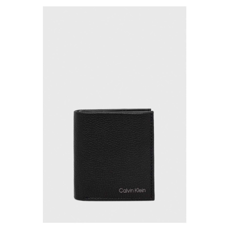 Kožená peňaženka Calvin Klein pánsky, čierna farba, K50K509998