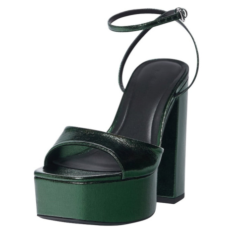 Pull&Bear Remienkové sandále  zelená Pull & Bear