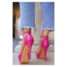 Ružové sandále na tenkom podpätku Nym