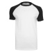 Build Your Brand Pánske dvojfarebné tričko s krátkym rukávom - Biela / čierna