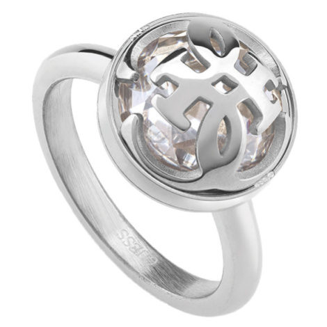 Guess Módny prsteň pre ženy 4G Logo Boule JUBR01397JWRH 56 mm