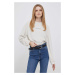 Mikina Calvin Klein Jeans dámska, béžová farba, jednofarebná