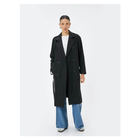 Koton Trench Coat Double Breasted Long Pocket