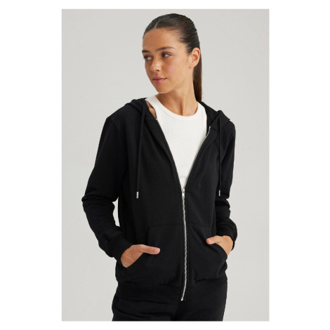 DEFACTO Regular Fit Hooded Zipper Basic Sweatshirt