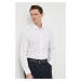 Bavlnená košeľa BOSS pánska,biela farba,regular,s klasickým golierom,50473310