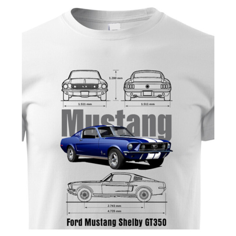 Detské tričko Ford Mustang Shelby GT350- kvalitná tlač a rýchle dodanie