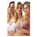 Trendyol Multicolored 3-Pack Polyamide Strap Covered Strapless Knitted Bra