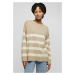 Women's striped knitted sweater - beige